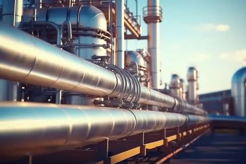 industrial pipeline system outdoor setting